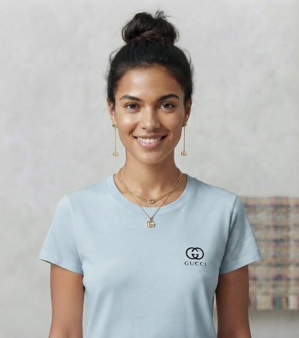 Women's Monogram Print Blouse – Luxury Style - Angelique Boutique