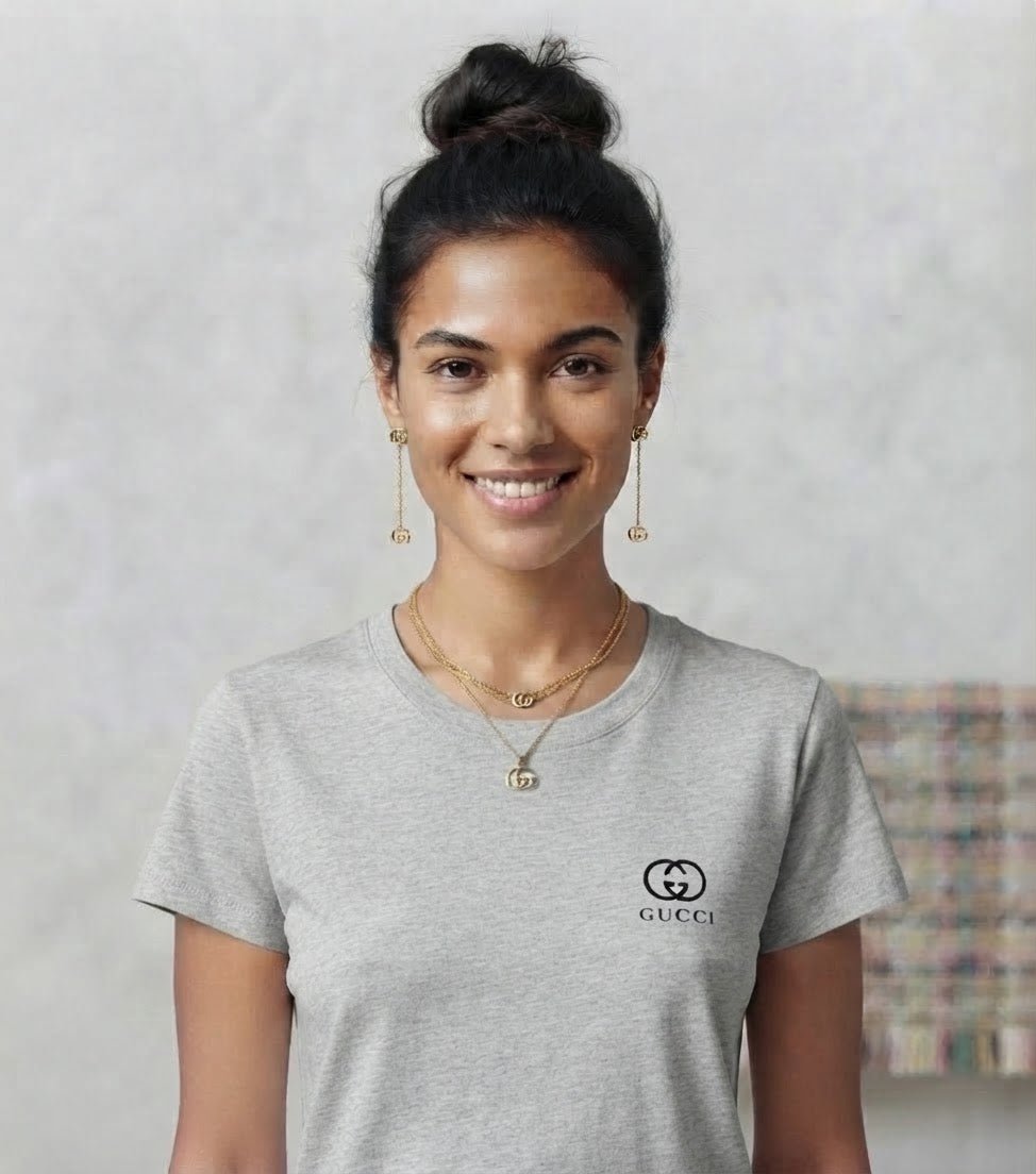 Women's Monogram Print Blouse – Luxury Style - Angelique Boutique