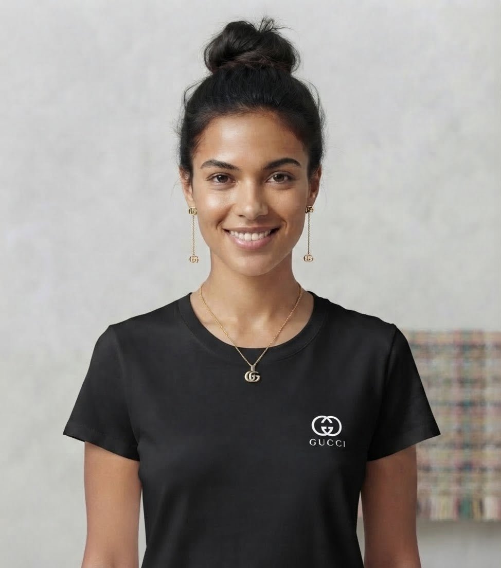Women's Monogram Print Blouse – Luxury Style - Angelique Boutique