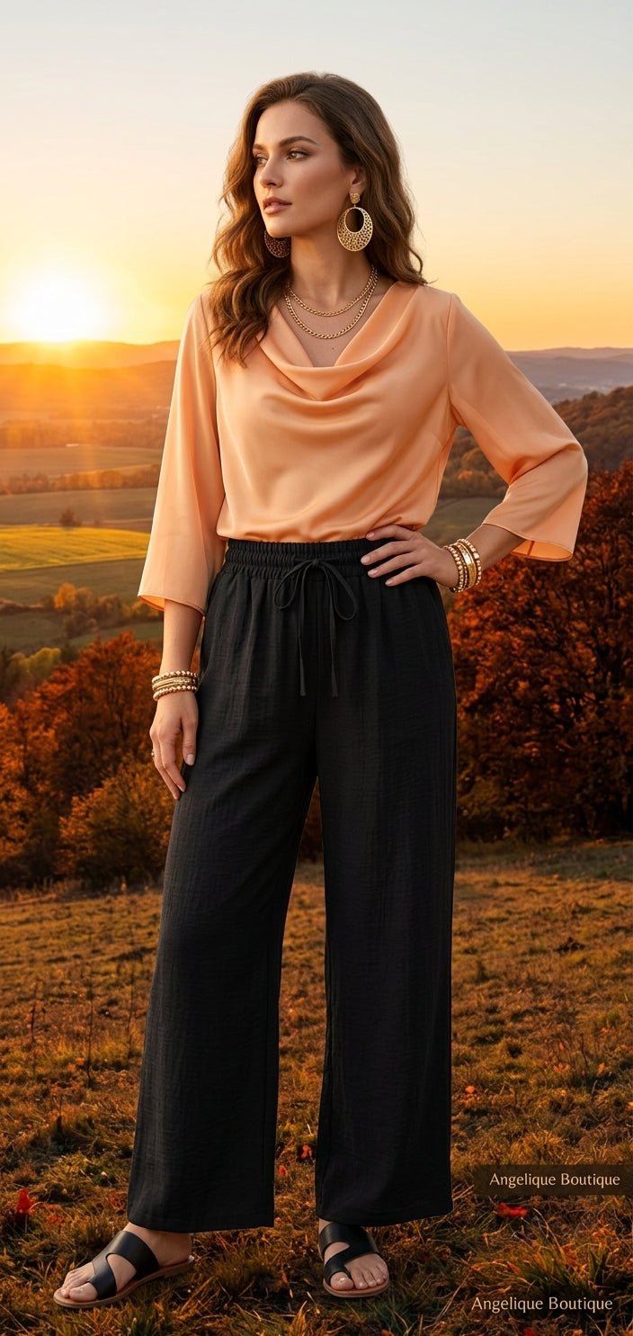 Women's Palazzo Wide-Leg Shorts – Flowy & Chic - Angelique Boutique