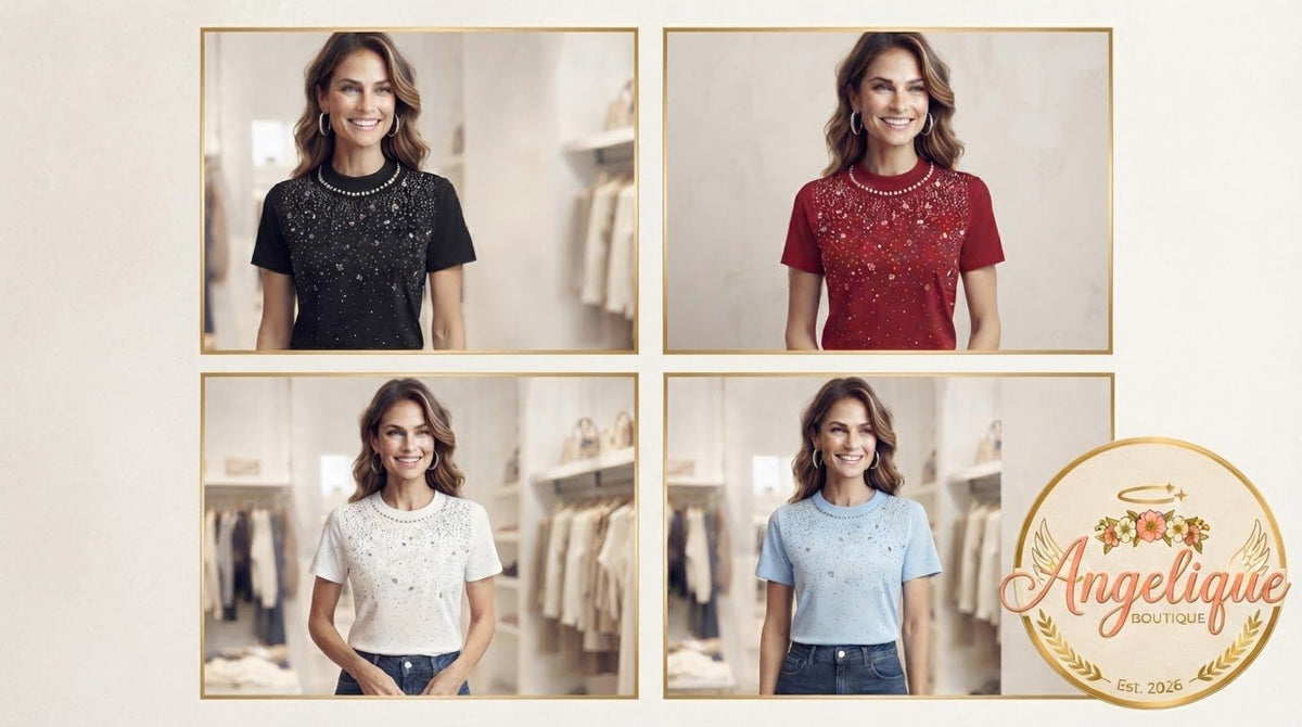 Women's Shimmer Glitter Blouse – Sparkle Top - Angelique Boutique
